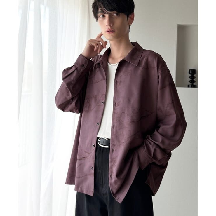「都会的スタイル」。総柄ドレープキャンプカラーシャツ Relaxed Drape | Classical Elf Men | 詳細画像13 