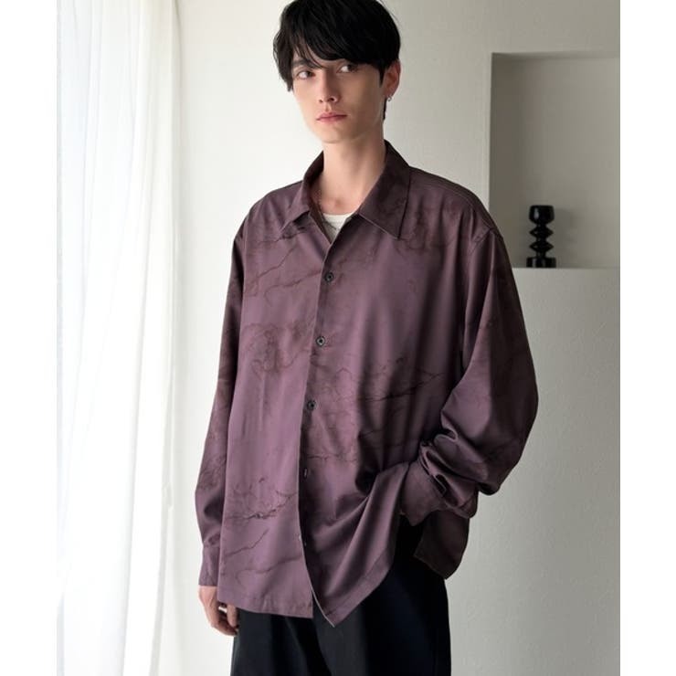 「都会的スタイル」。総柄ドレープキャンプカラーシャツ Relaxed Drape | Classical Elf Men | 詳細画像16 