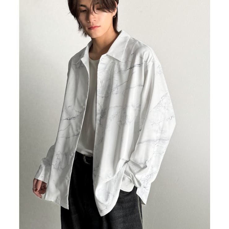 「都会的スタイル」。総柄ドレープキャンプカラーシャツ Relaxed Drape | Classical Elf Men | 詳細画像1 