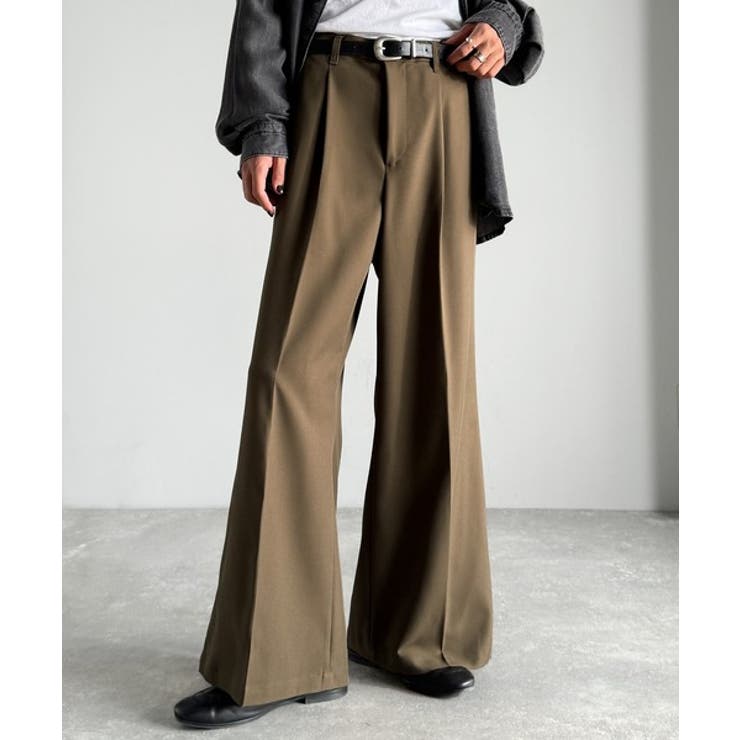 ブラウン | 「美しい落ち感。」 ワンタックセンタープレスフレアスラックス One | Classical Elf Men