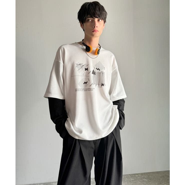 【Classical Origin】幾何学柄ポンチ素材レイヤードTシャツ(長袖)… | Classical Elf Men | 詳細画像9 