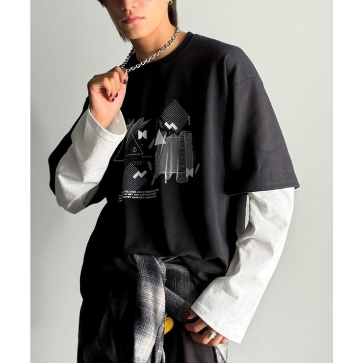 【Classical Origin】幾何学柄ポンチ素材レイヤードTシャツ(長袖)… | Classical Elf Men | 詳細画像11 