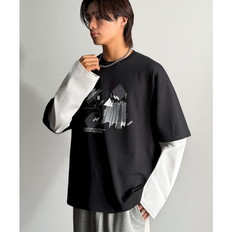 【Classical Origin】幾何学柄ポンチ素材レイヤードTシャツ(長袖)… | Classical Elf Men | 詳細画像12 