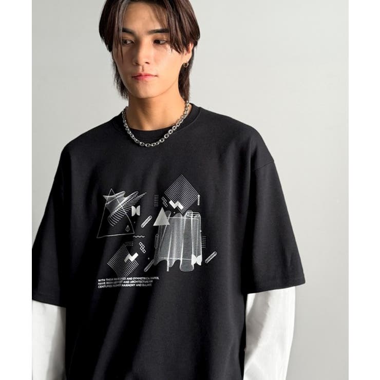 【Classical Origin】幾何学柄ポンチ素材レイヤードTシャツ(長袖)… | Classical Elf Men | 詳細画像13 