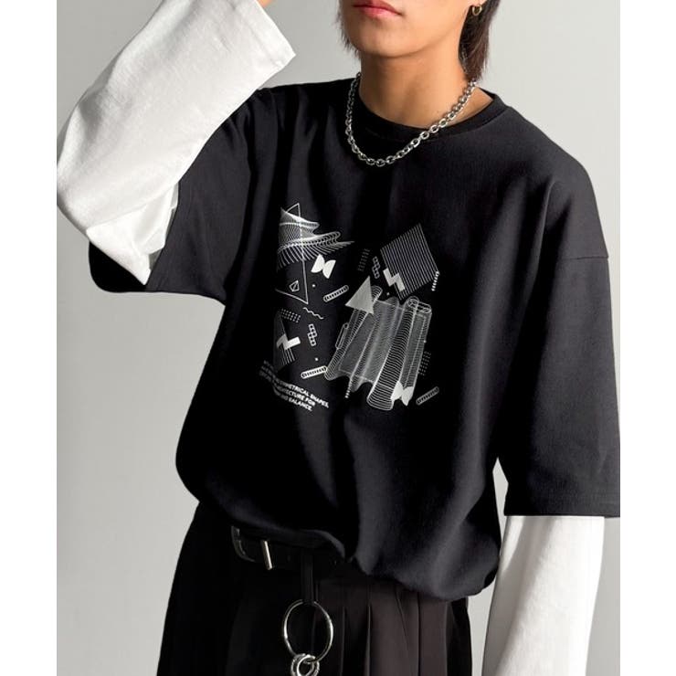 【Classical Origin】幾何学柄ポンチ素材レイヤードTシャツ(長袖)… | Classical Elf Men | 詳細画像15 