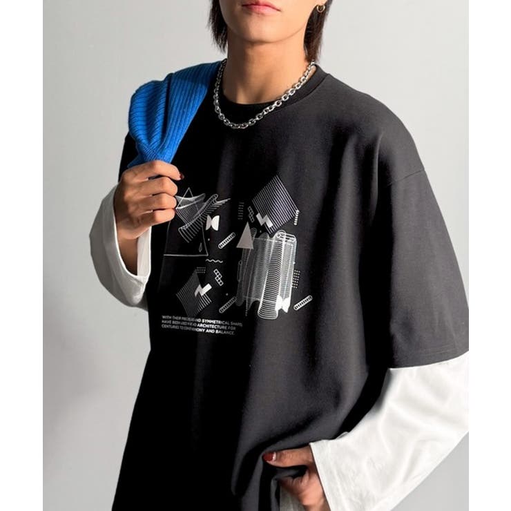 【Classical Origin】幾何学柄ポンチ素材レイヤードTシャツ(長袖)… | Classical Elf Men | 詳細画像16 