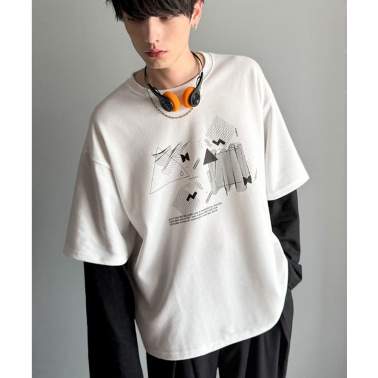 【Classical Origin】幾何学柄ポンチ素材レイヤードTシャツ(長袖)… | Classical Elf Men | 詳細画像4 