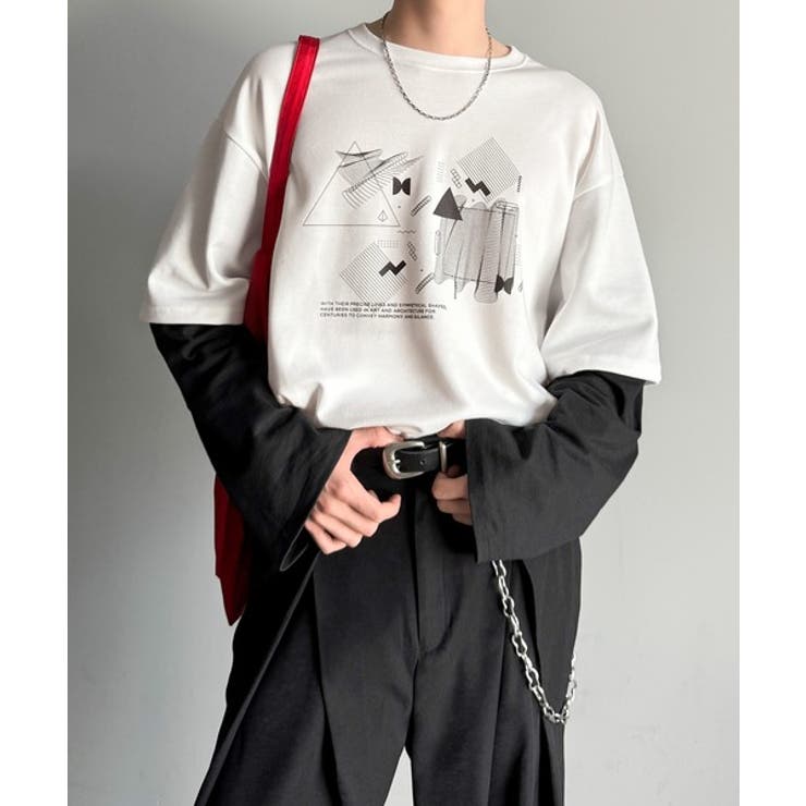 【Classical Origin】幾何学柄ポンチ素材レイヤードTシャツ(長袖)… | Classical Elf Men | 詳細画像5 
