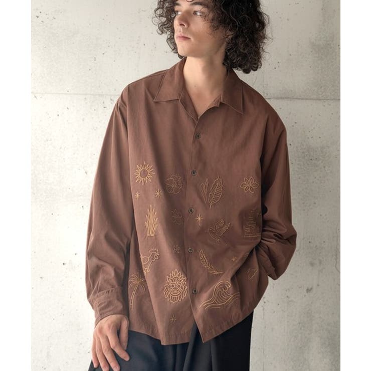 ブラウン | 【Classical Origin】刺繍で魅せる存在感。オリジン刺繍キャンプカラ… | Classical Elf Men