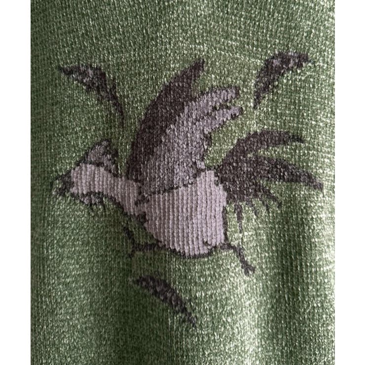 「個性で遊ぶ。」モール糸使いルースター柄襟付きVネックセーター Chenille | Classical Elf Men | 詳細画像20 