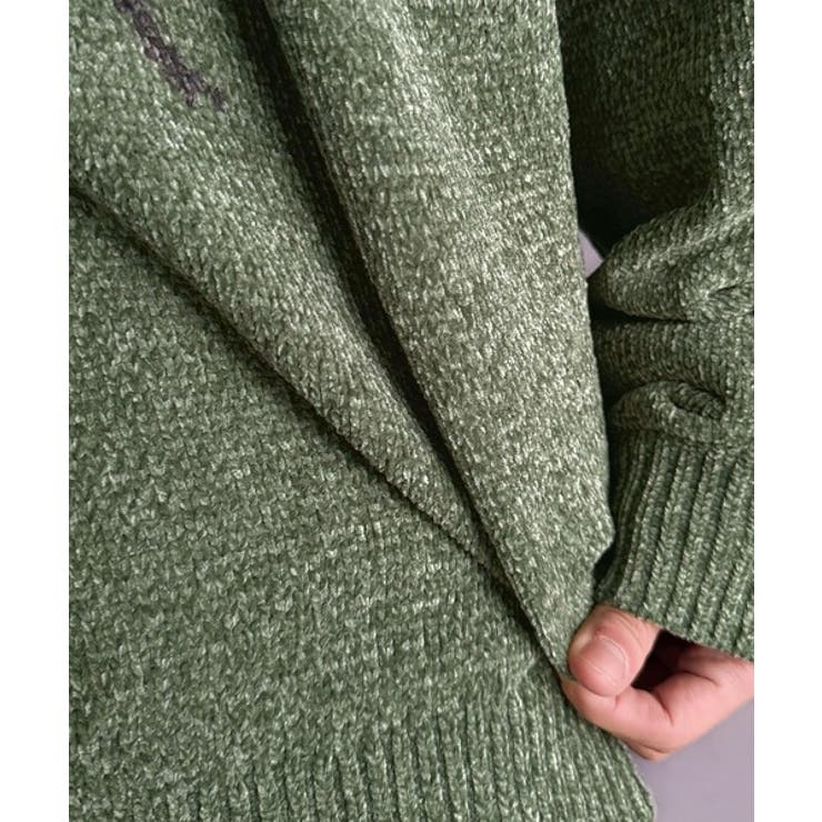 「個性で遊ぶ。」モール糸使いルースター柄襟付きVネックセーター Chenille | Classical Elf Men | 詳細画像21 