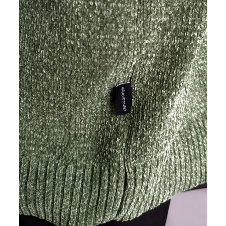 「個性で遊ぶ。」モール糸使いルースター柄襟付きVネックセーター Chenille | Classical Elf Men | 詳細画像22 