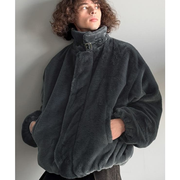 「3wayアレンジ可能。」ベルト襟フェイクファー素材ジャケット Belted | Classical Elf Men | 詳細画像2 