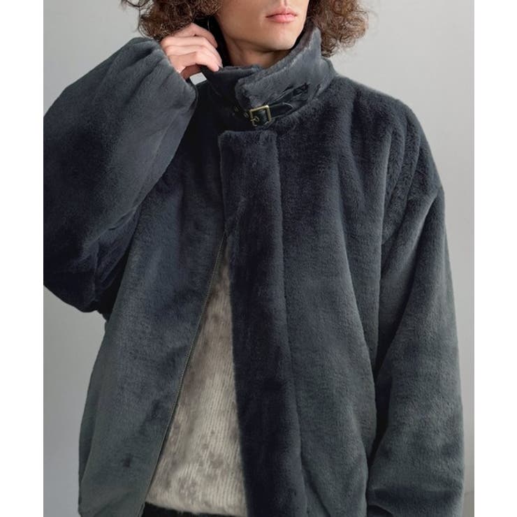 「3wayアレンジ可能。」ベルト襟フェイクファー素材ジャケット Belted | Classical Elf Men | 詳細画像4 