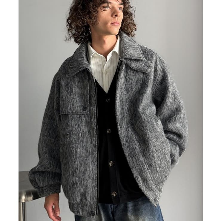 シャギーファー素材2way襟デザインブルゾン Shaggy Fur | Classical Elf Men | 詳細画像15 