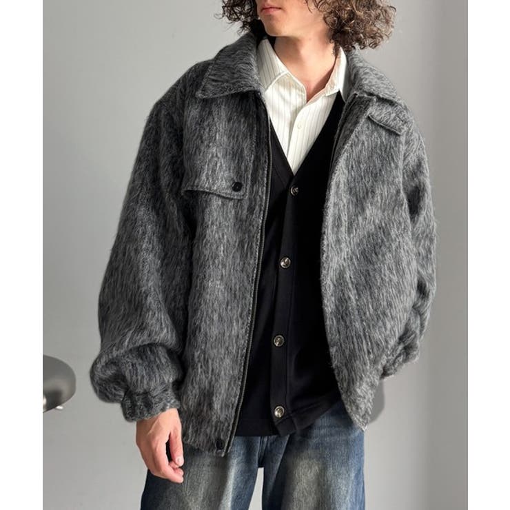 シャギーファー素材2way襟デザインブルゾン Shaggy Fur | Classical Elf Men | 詳細画像16 