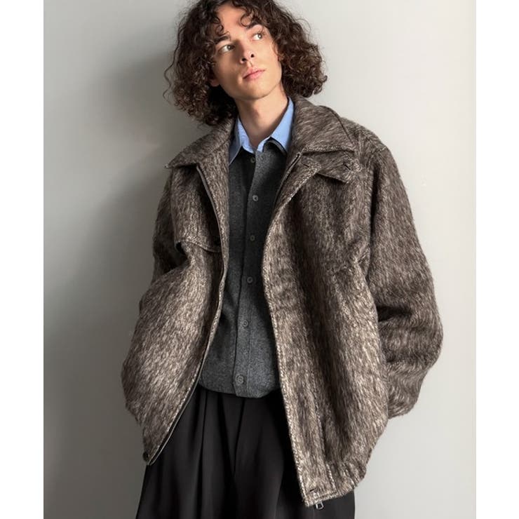 ブラウン | シャギーファー素材2way襟デザインブルゾン Shaggy Fur | Classical Elf Men
