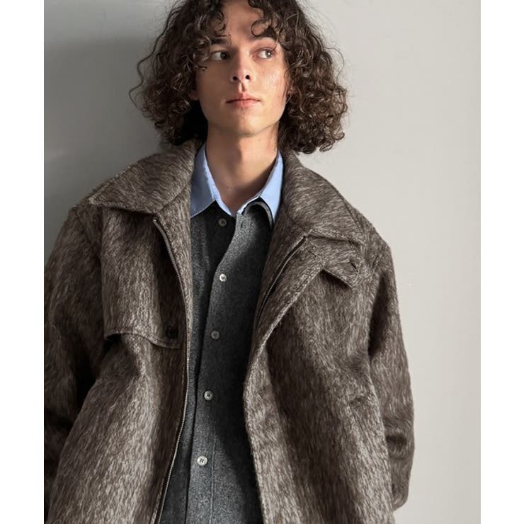 シャギーファー素材2way襟デザインブルゾン Shaggy Fur | Classical Elf Men | 詳細画像4 