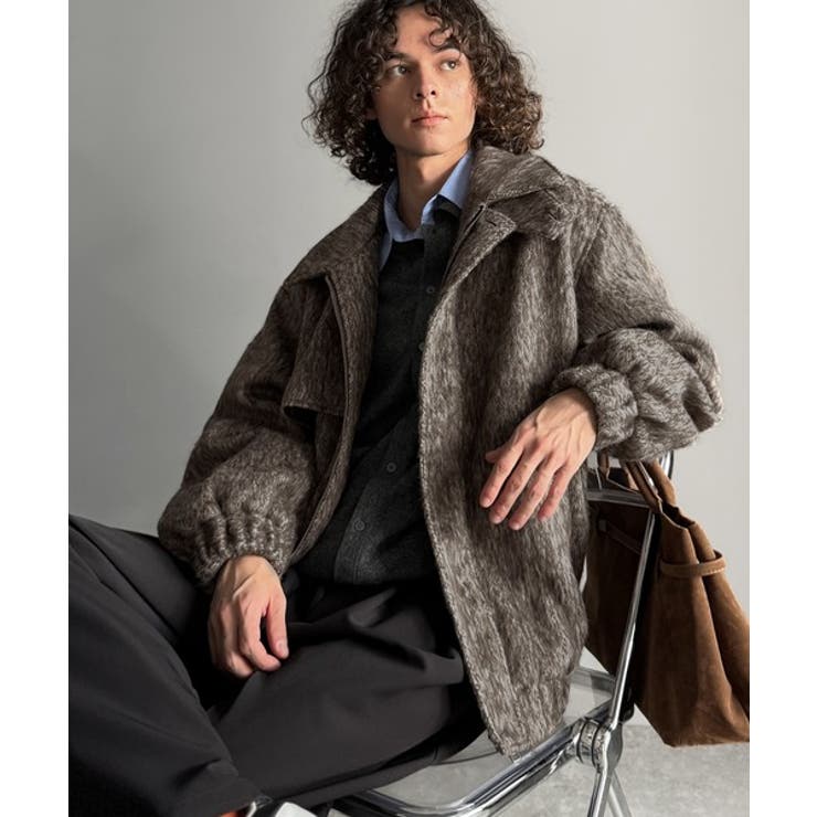 シャギーファー素材2way襟デザインブルゾン Shaggy Fur | Classical Elf Men | 詳細画像6 