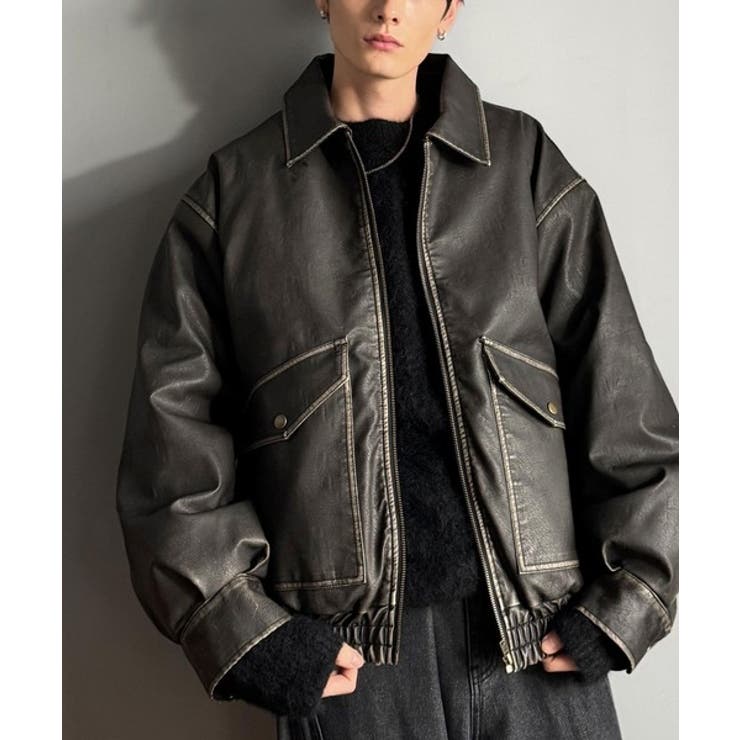 Sランク。」ヴィンテージレザー中綿入りブルゾン Vintage Leather[品番