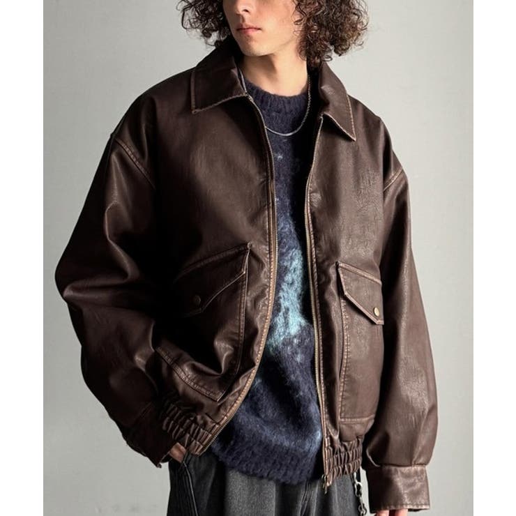 Sランク。」ヴィンテージレザー中綿入りブルゾン Vintage Leather[品番