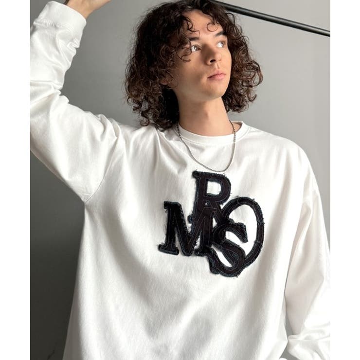 ホワイト | 「一軍確定。」フリンジパッチワーク使いリラックスTシャツ Fringe and | Classical Elf Men