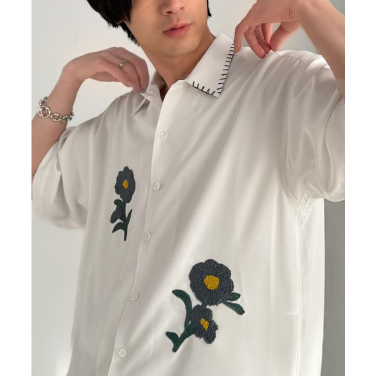 【接触冷感機能付き】サガラ刺繍フラワーステッチシャツ Cool Touch | Classical Elf Men | 詳細画像10 