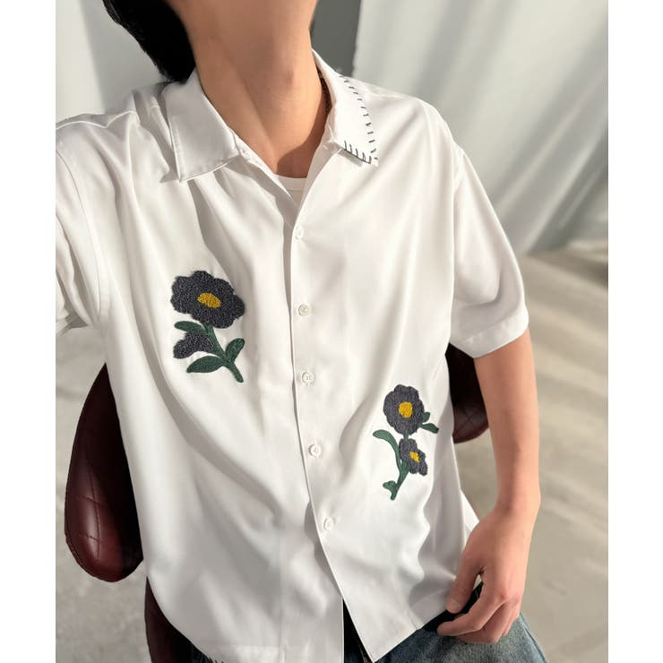 【接触冷感機能付き】サガラ刺繍フラワーステッチシャツ Cool Touch | Classical Elf Men | 詳細画像14 