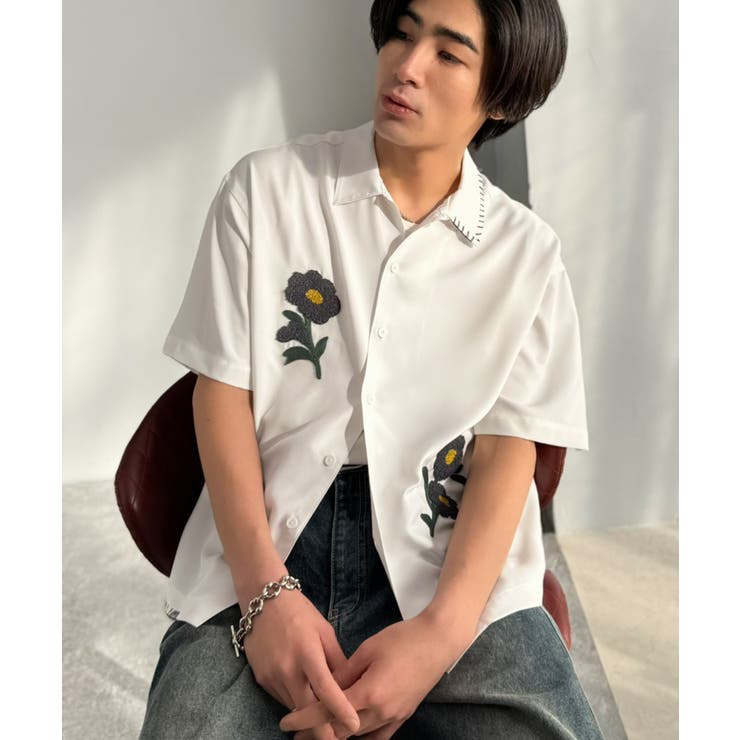 【接触冷感機能付き】サガラ刺繍フラワーステッチシャツ Cool Touch | Classical Elf Men | 詳細画像15 