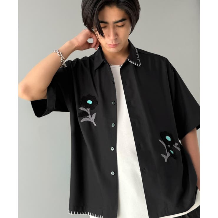 【接触冷感機能付き】サガラ刺繍フラワーステッチシャツ Cool Touch | Classical Elf Men | 詳細画像20 