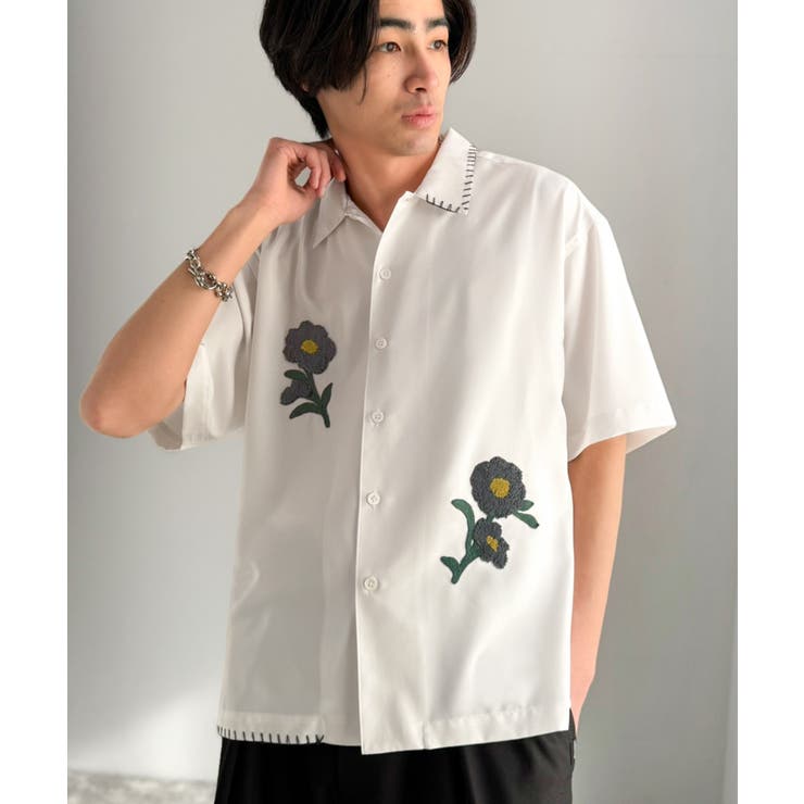 【接触冷感機能付き】サガラ刺繍フラワーステッチシャツ Cool Touch | Classical Elf Men | 詳細画像1 