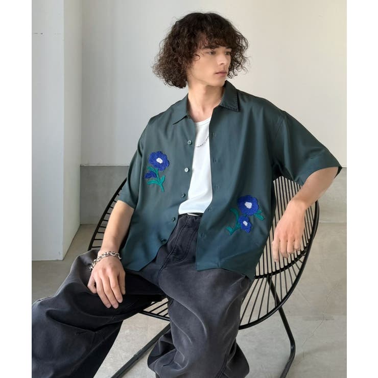 【接触冷感機能付き】サガラ刺繍フラワーステッチシャツ Cool Touch | Classical Elf Men | 詳細画像45 