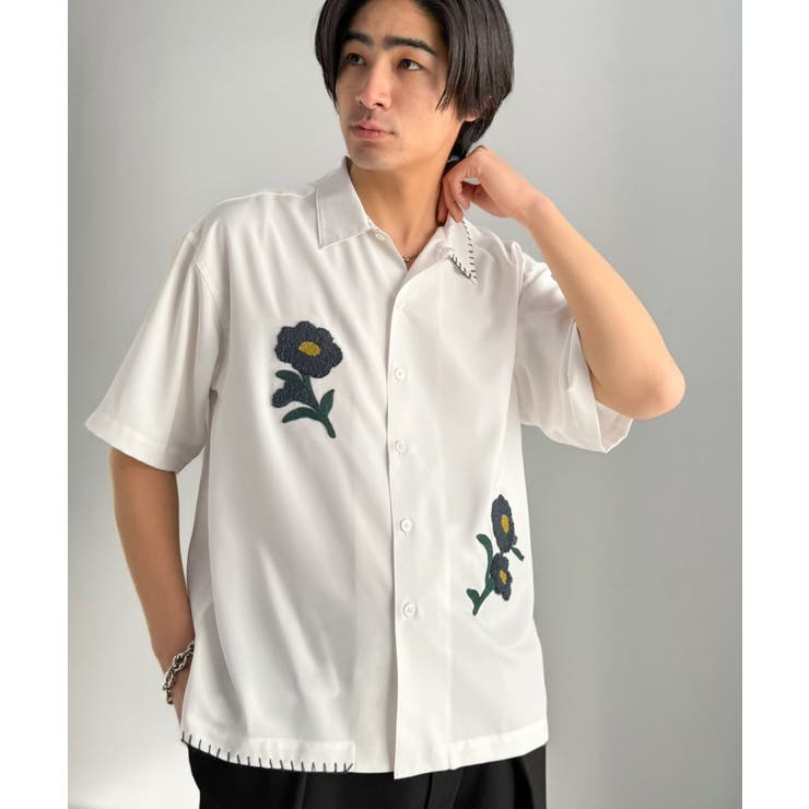 【接触冷感機能付き】サガラ刺繍フラワーステッチシャツ Cool Touch | Classical Elf Men | 詳細画像2 