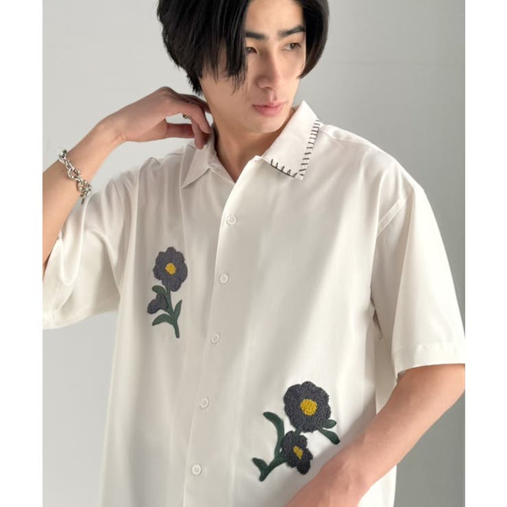 【接触冷感機能付き】サガラ刺繍フラワーステッチシャツ Cool Touch | Classical Elf Men | 詳細画像4 