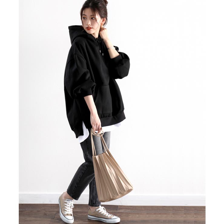 ビッグシルエット スリット入り無地プルオーバーパーカー | Classical Elf  | 詳細画像9 