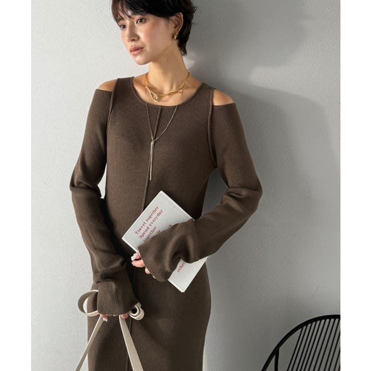 ヘルシーに大人の肌魅せ。肩開きニットワンピース | Classical Elf  | 詳細画像12 