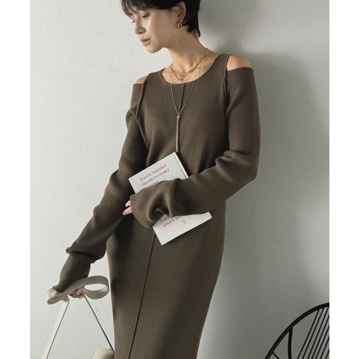 ヘルシーに大人の肌魅せ。肩開きニットワンピース | Classical Elf  | 詳細画像13 