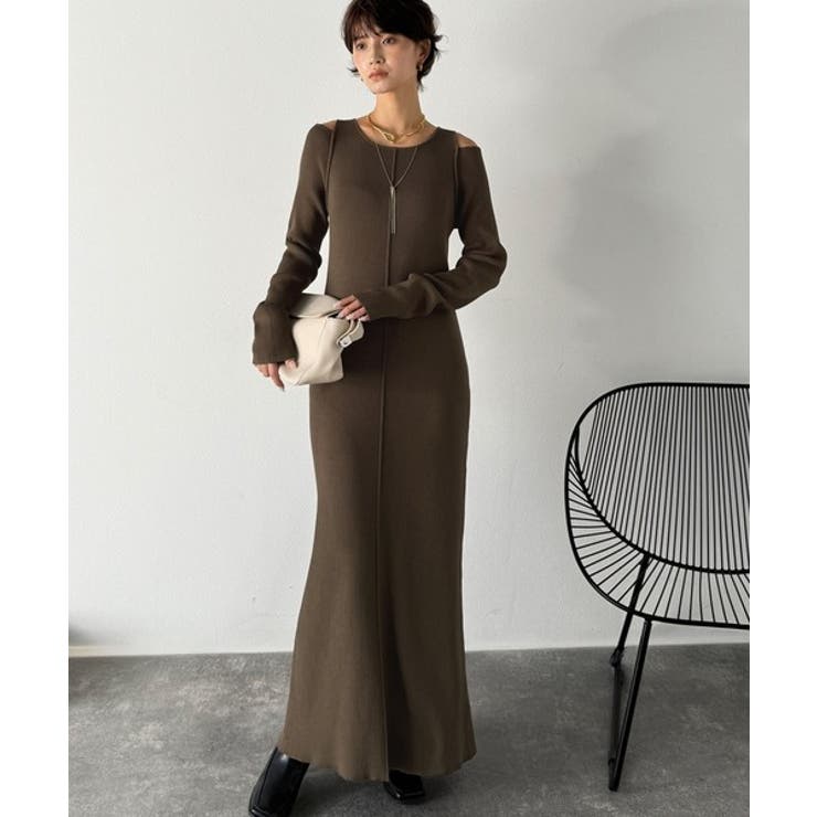 ヘルシーに大人の肌魅せ。肩開きニットワンピース | Classical Elf  | 詳細画像14 