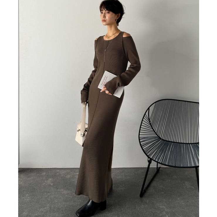 ヘルシーに大人の肌魅せ。肩開きニットワンピース | Classical Elf  | 詳細画像16 