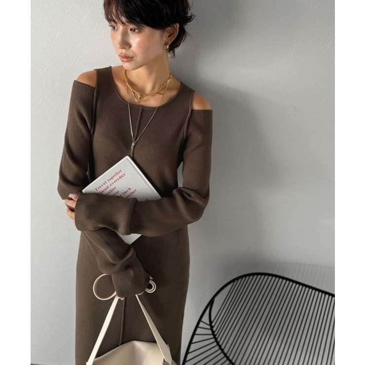 ヘルシーに大人の肌魅せ。肩開きニットワンピース | Classical Elf  | 詳細画像17 