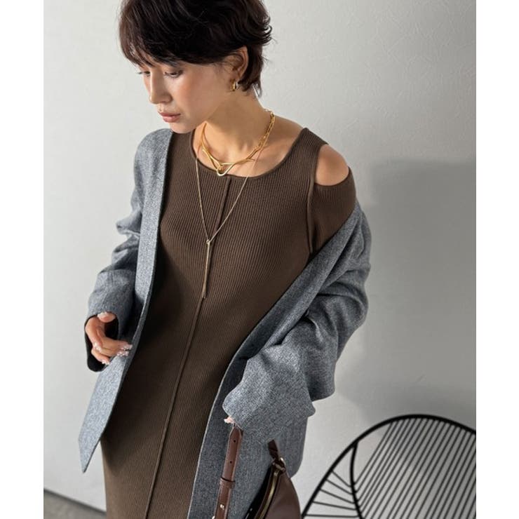 ヘルシーに大人の肌魅せ。肩開きニットワンピース | Classical Elf  | 詳細画像18 