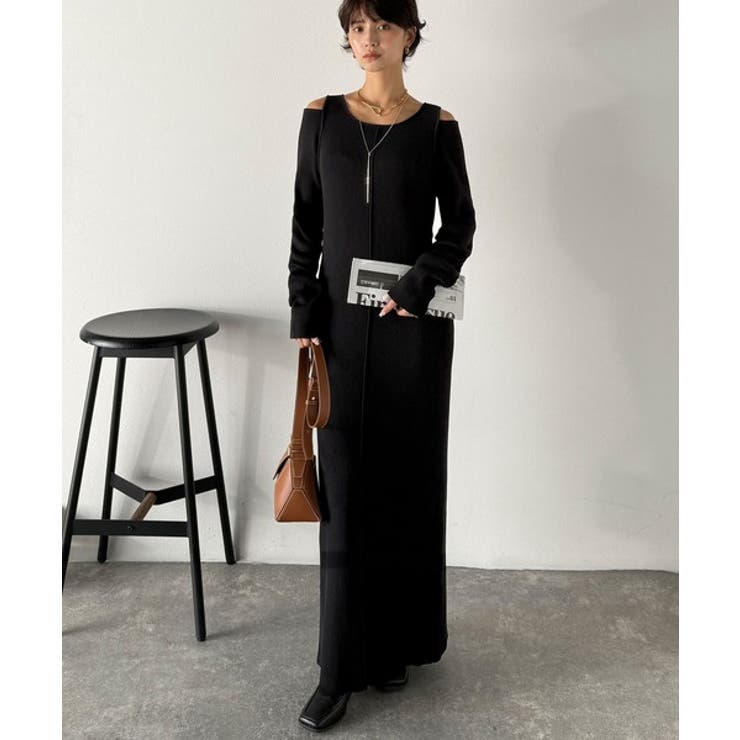 ヘルシーに大人の肌魅せ。肩開きニットワンピース | Classical Elf  | 詳細画像2 