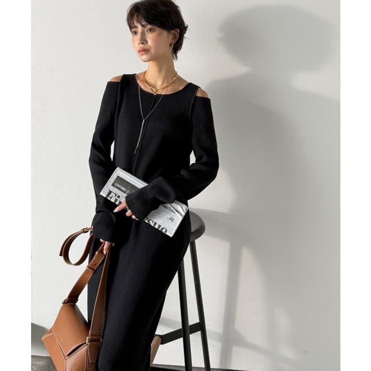 ヘルシーに大人の肌魅せ。肩開きニットワンピース | Classical Elf  | 詳細画像4 