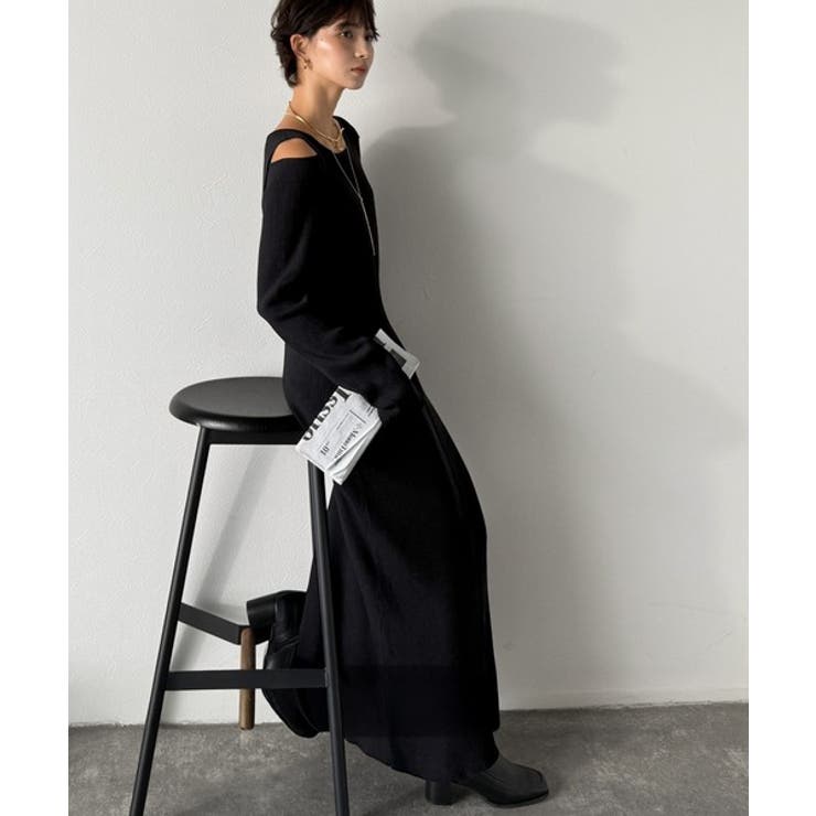 ヘルシーに大人の肌魅せ。肩開きニットワンピース | Classical Elf  | 詳細画像7 