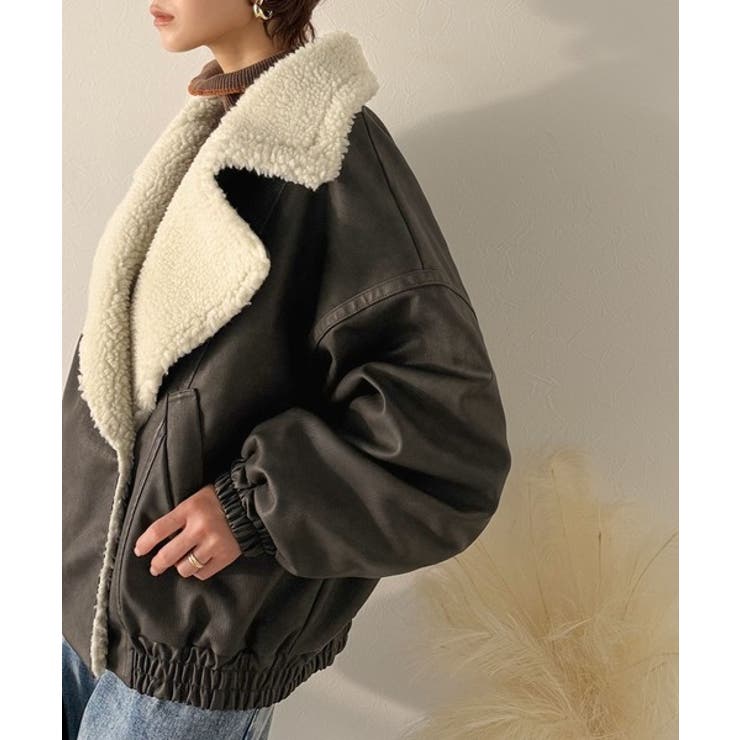 着こなす、こなれ感。ヴィンテージ加工ライダースボアジャケット | Classical Elf  | 詳細画像9 