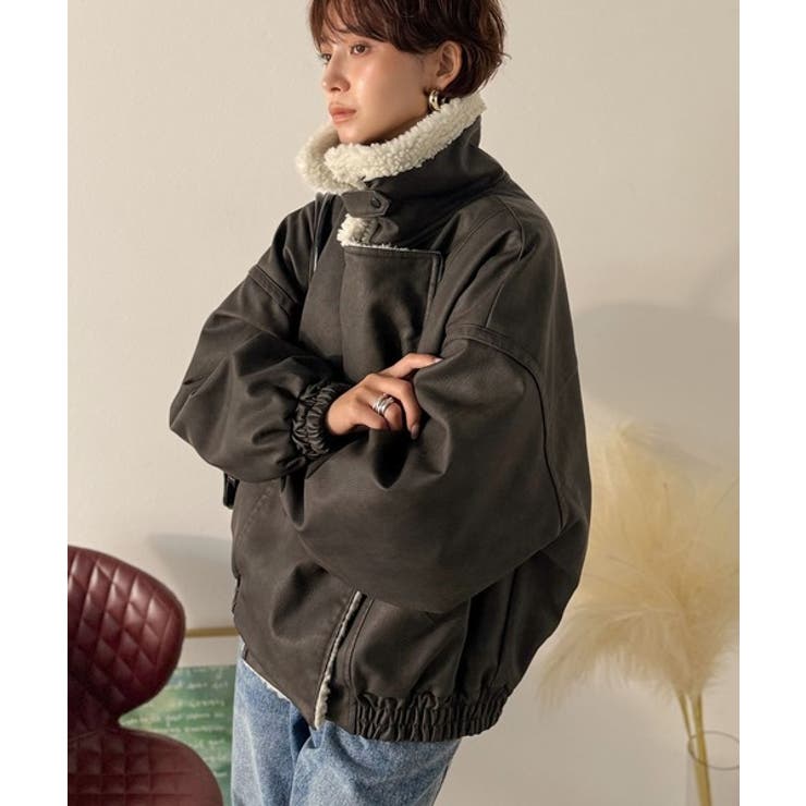 着こなす、こなれ感。ヴィンテージ加工ライダースボアジャケット | Classical Elf  | 詳細画像13 