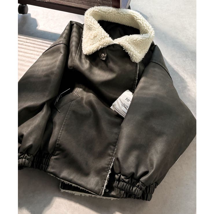 着こなす、こなれ感。ヴィンテージ加工ライダースボアジャケット | Classical Elf  | 詳細画像16 