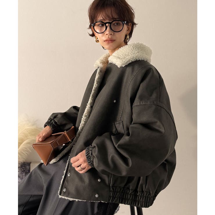 着こなす、こなれ感。ヴィンテージ加工ライダースボアジャケット | Classical Elf  | 詳細画像1 