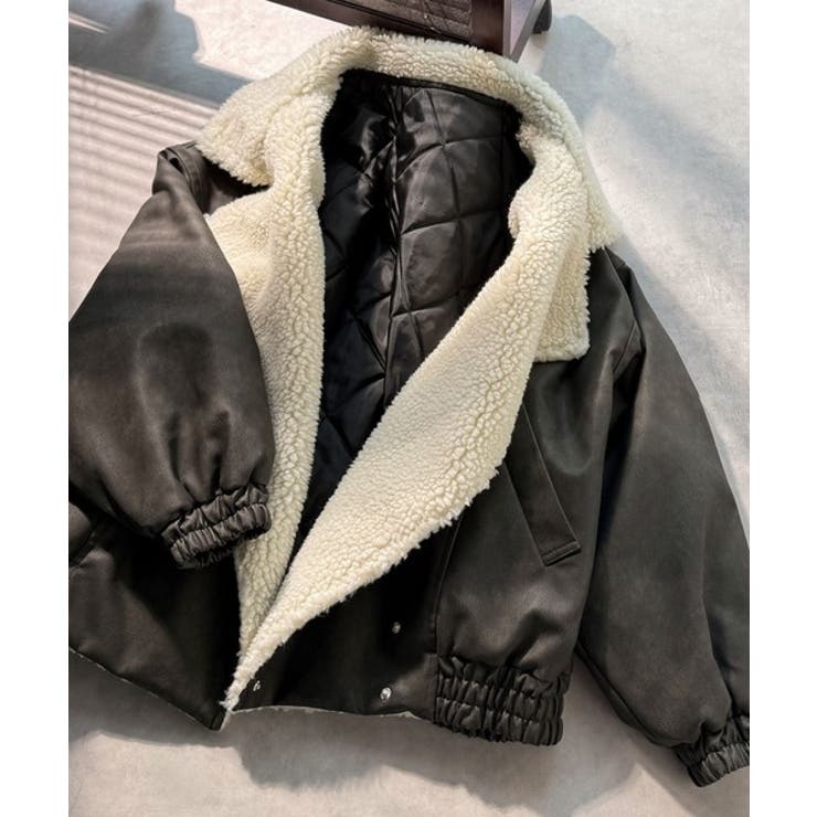 着こなす、こなれ感。ヴィンテージ加工ライダースボアジャケット | Classical Elf  | 詳細画像20 