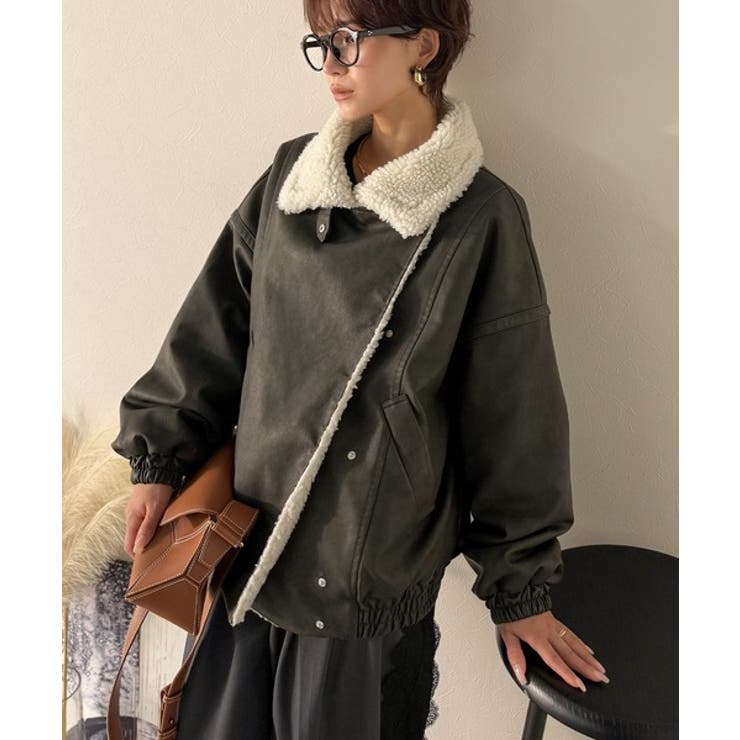 着こなす、こなれ感。ヴィンテージ加工ライダースボアジャケット | Classical Elf  | 詳細画像4 